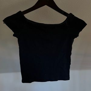 Zara off the shoulder fitted crop top